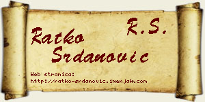 Ratko Srdanović vizit kartica